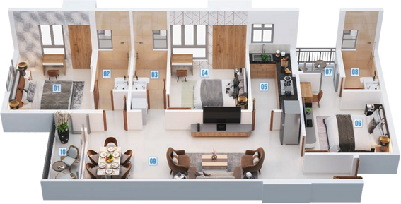 3 BHK flat in Uttarpara